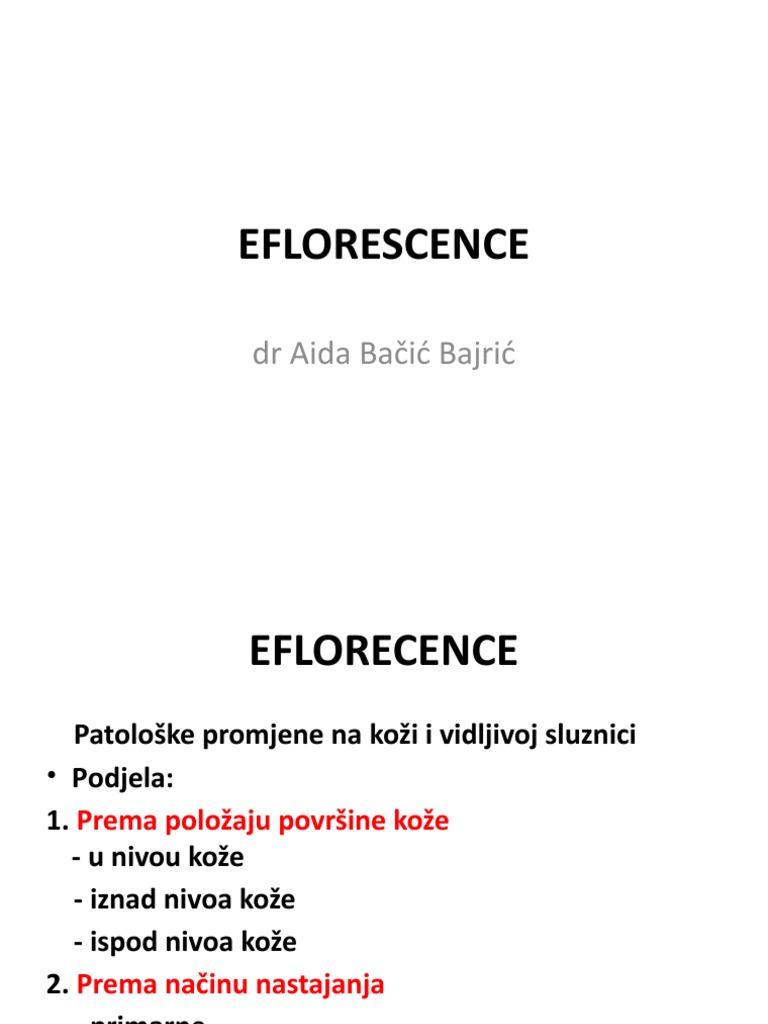 2 Eflorescence U Nivou Koze Iznad Nivoa Koze Ispod Nivoa Koze Pdf