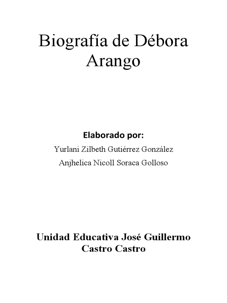 Biografía de Débora Arango (Autoguardado) | PDF