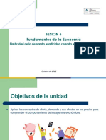 Sesion 6 Fundamentos de La Economía: Elasticidad de La Demanda, Elasticidad Cruzada, Elasticidad Ingreso