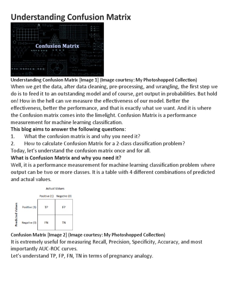 Understanding the Confusion Matrix | PDF | Applied Mathematics | Statistics