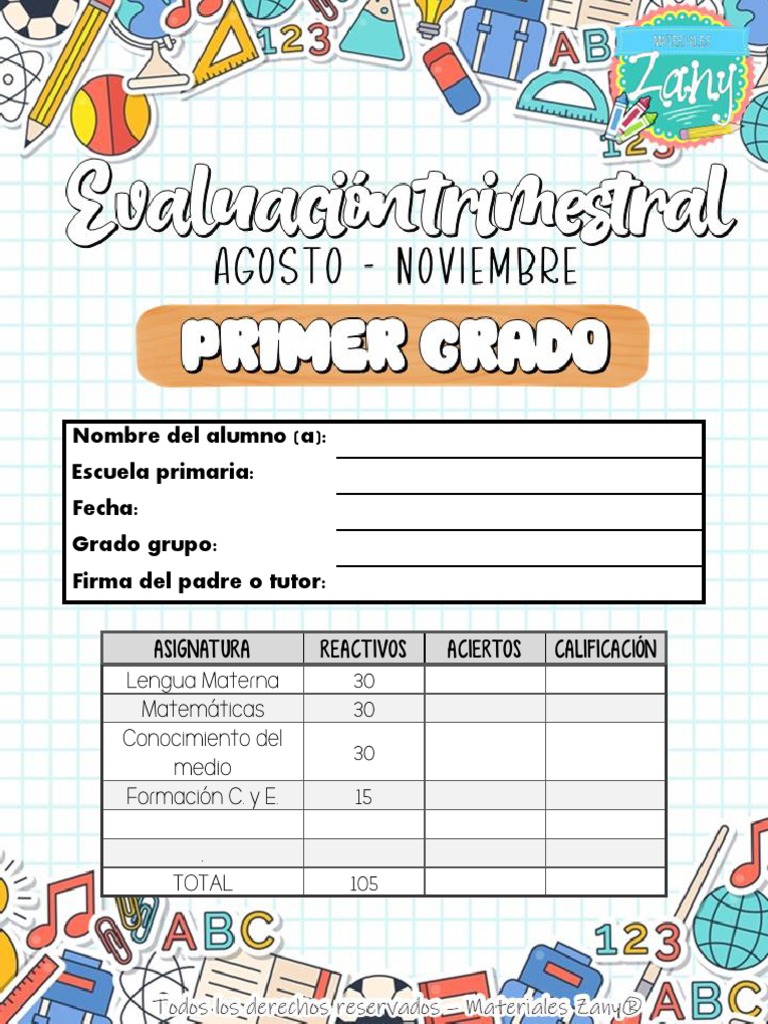 EXAMEN BLOQUE 1 PRIMER GRADO Materiales Zany PDF Hipopótamo Biología