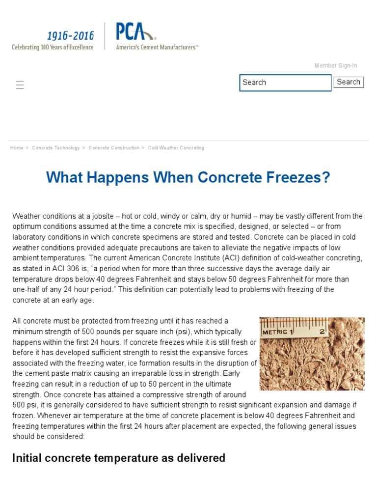 Cold Weather Concreting PDF Concrete Cement