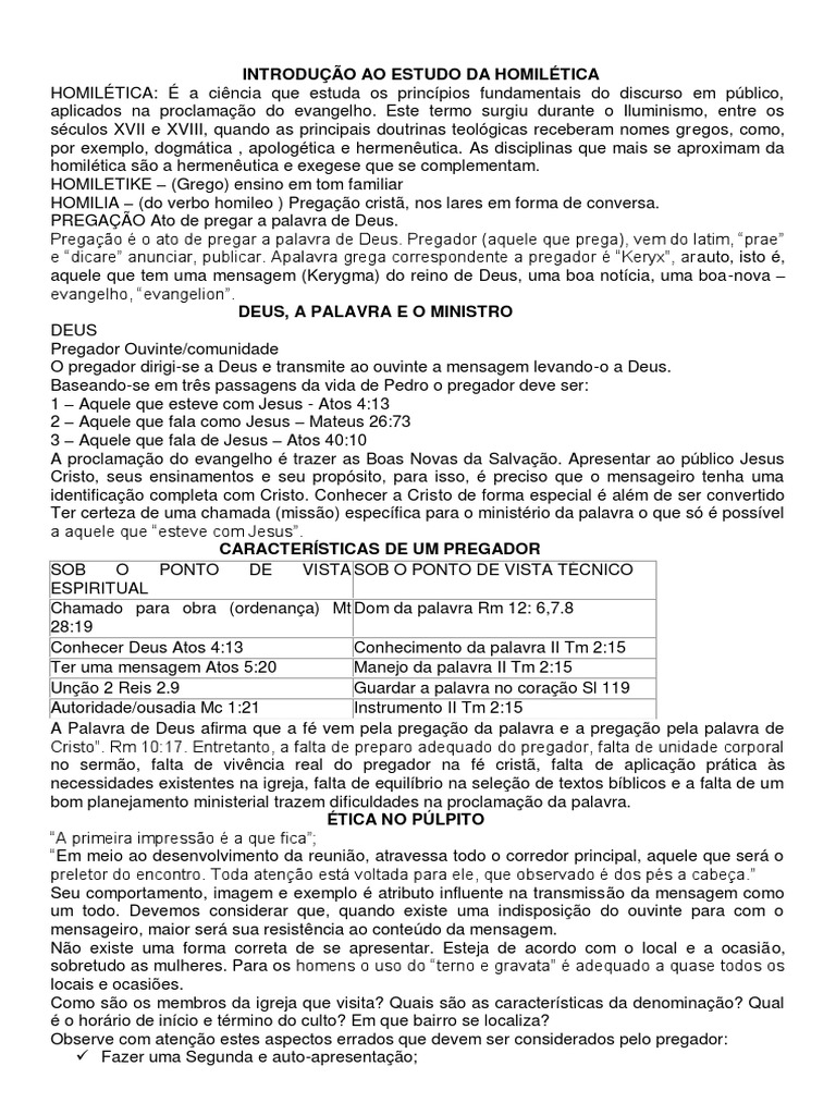 Guia Prático De Homilética Cristã Pdf Pastor Jesus