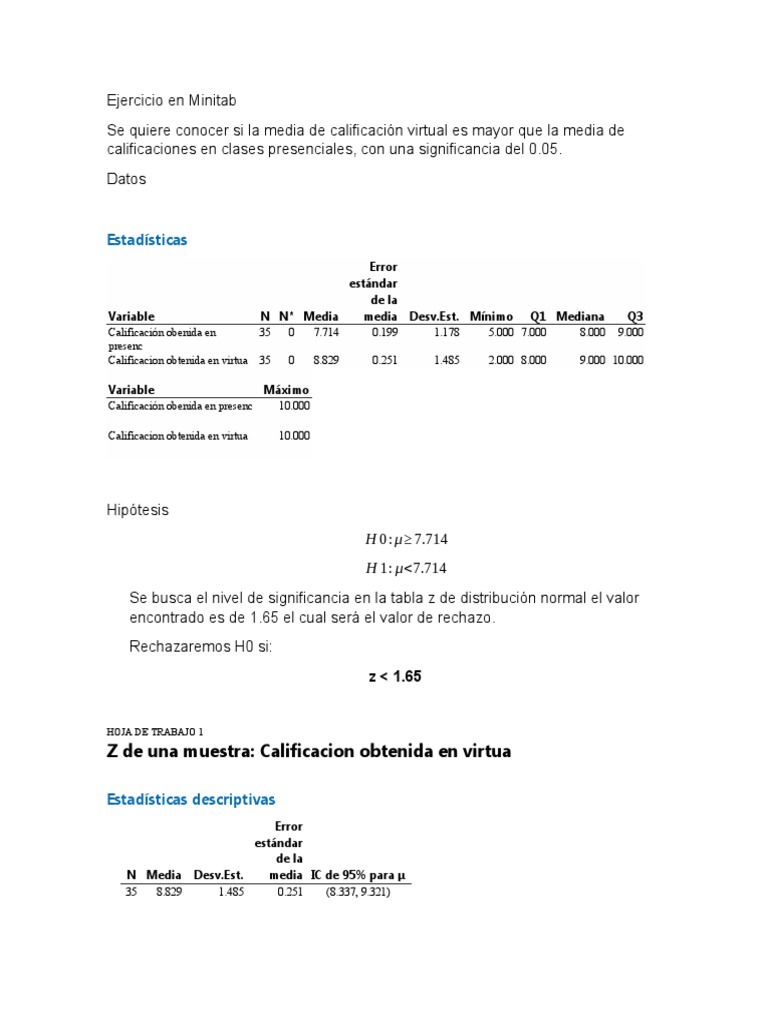 Ejercicio En Minitab Descargar Gratis Pdf Distribución Normal