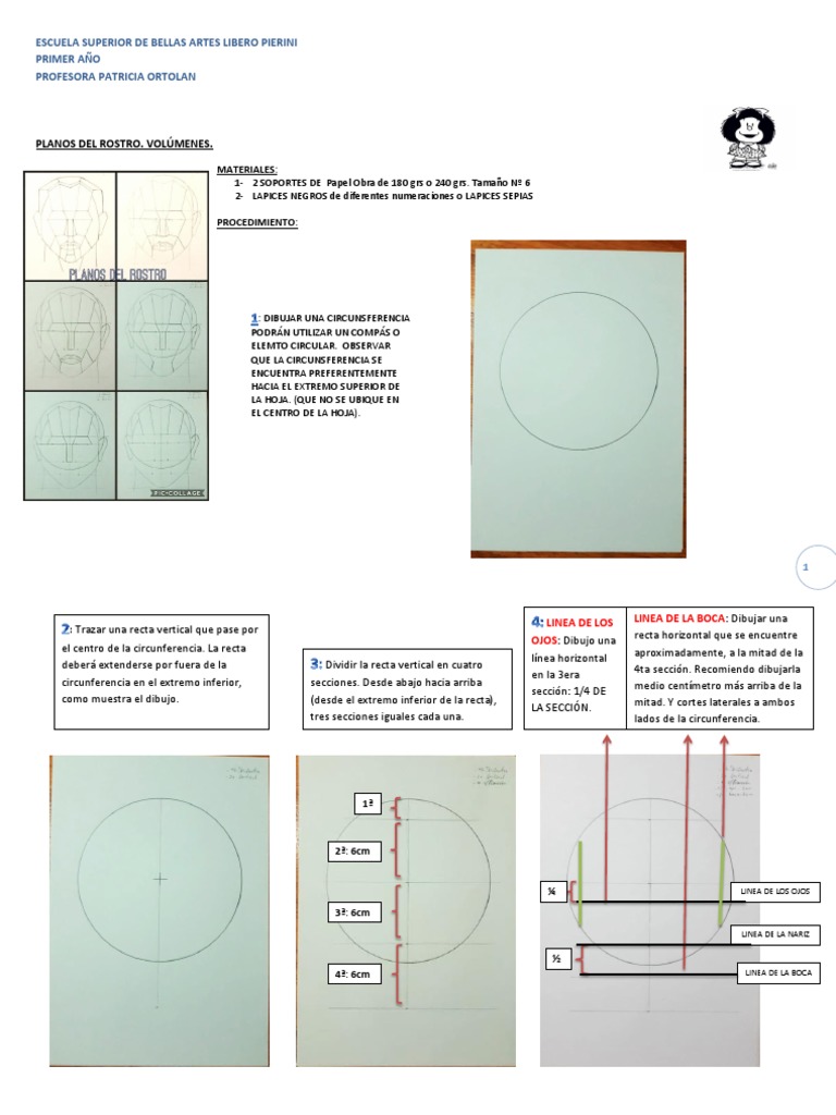 Planificación geométrica y volumétrica del rostro humano | PDF | Dibujo
