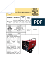 Ficha Tecnica de Soldadora