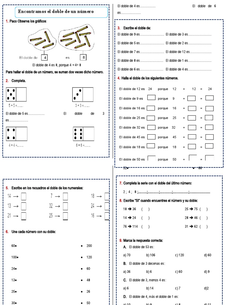 Ficha Doble Y Mitad Pdf