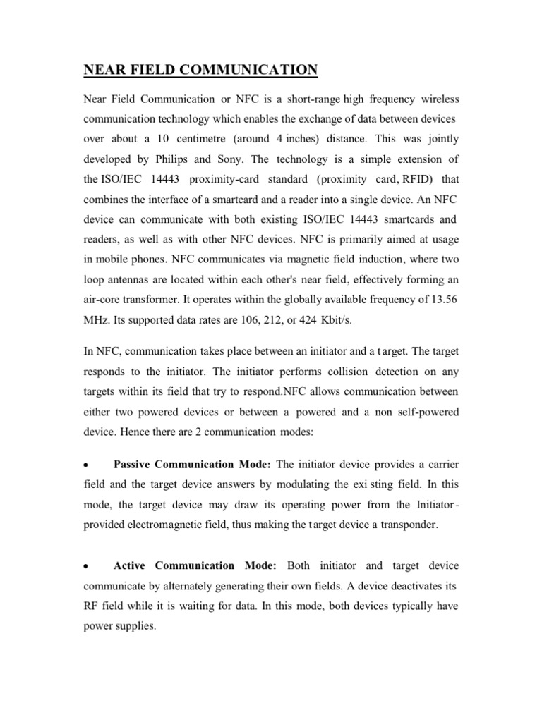 Near Field Communication | PDF