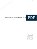 The Law of Conversion of Mass Lab Report