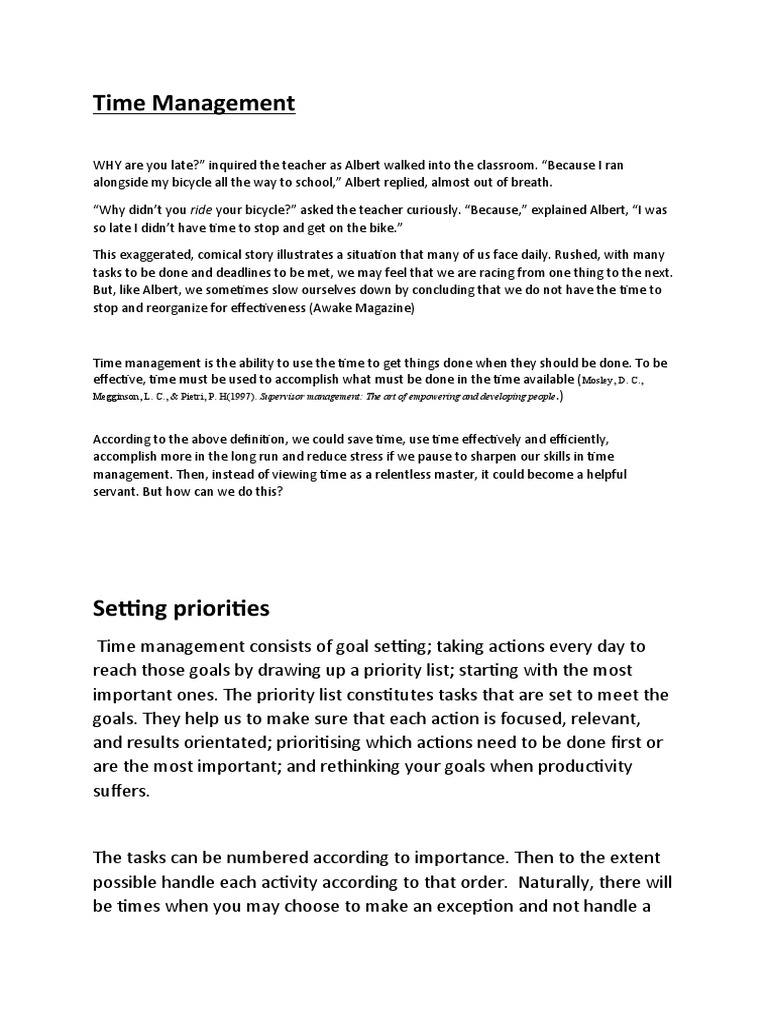 Effective Time Management Strategies | PDF | Time Management ...