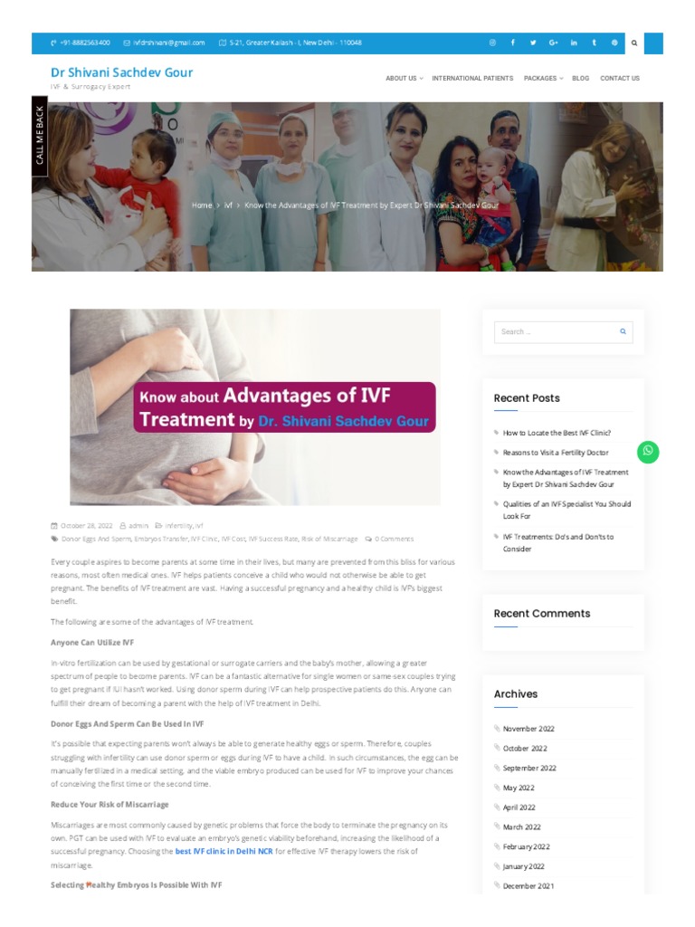 Advantages of IVF Treatment Explained | PDF | In Vitro Fertilisation ...