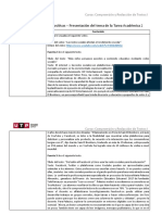 Semana 09 - Descripción de Diapositivas - Presentación Del Tema de La Tarea Académica 2