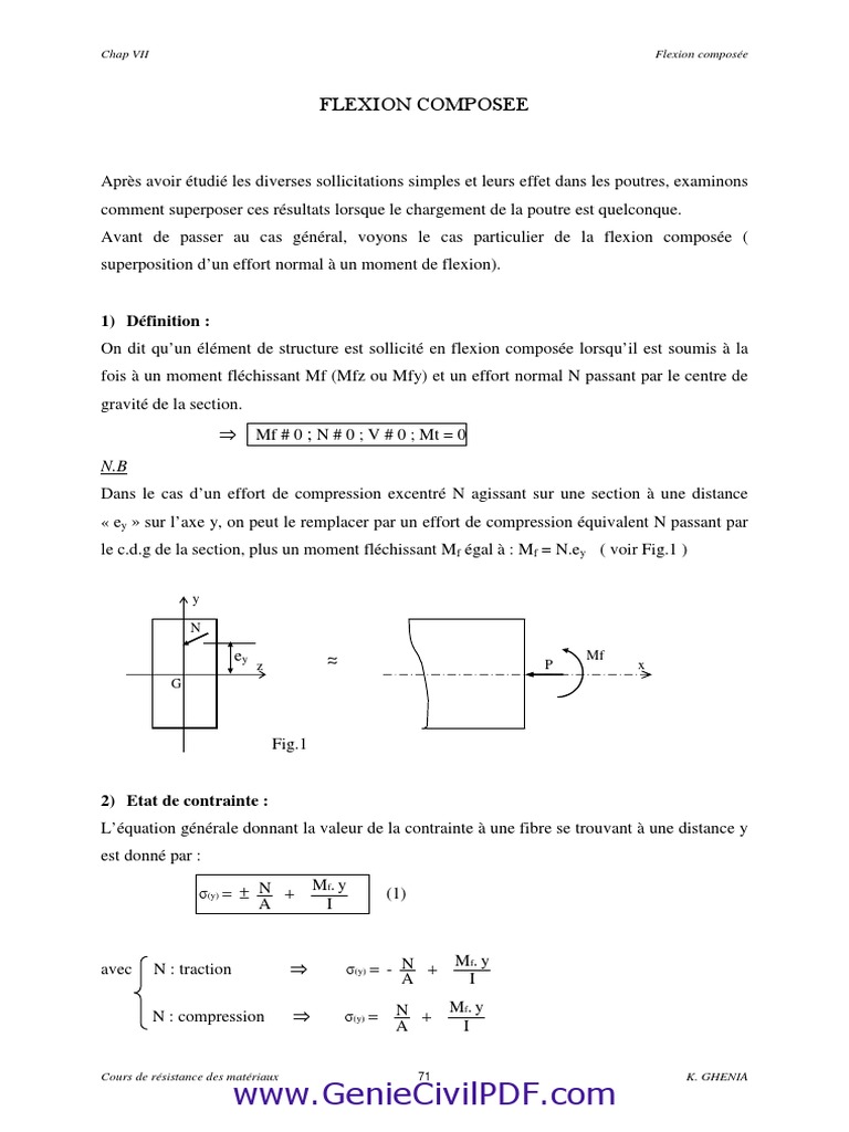 Flexion Composée en RDM | PDF | Flexion (matériau) | Résistance des ...
