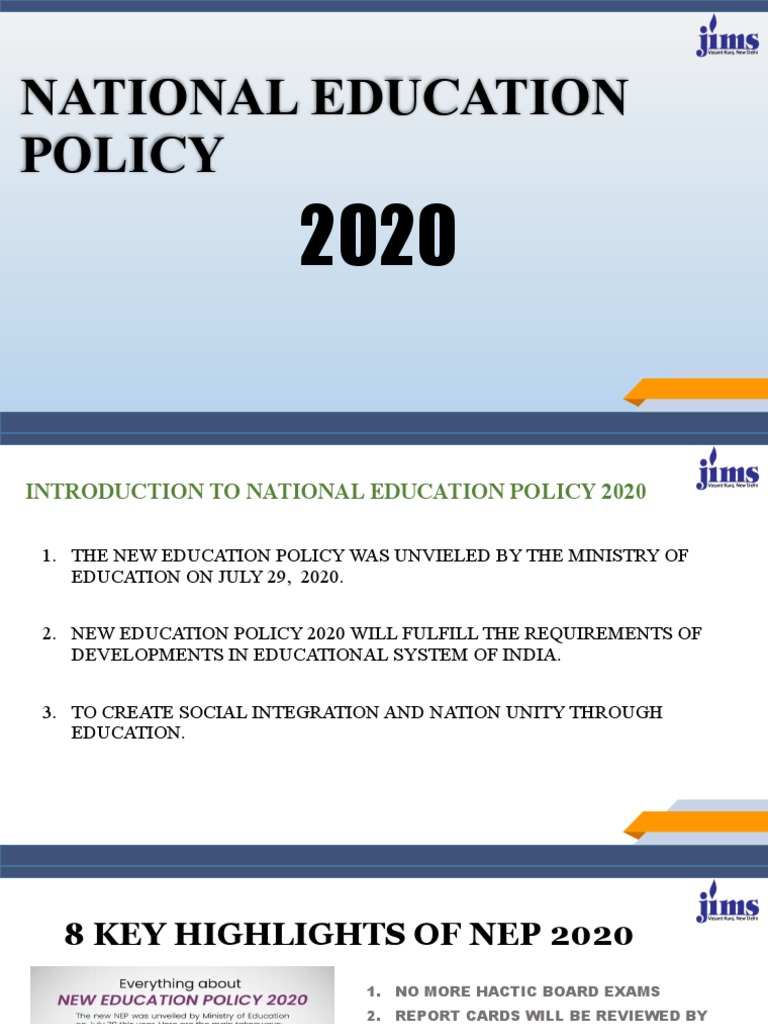 National Education Policy PDF Educational Technology Test