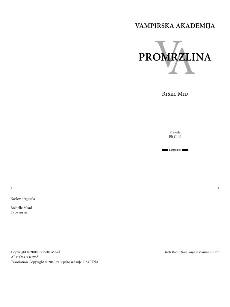 Promrzlina: Vampirska Akademija | PDF