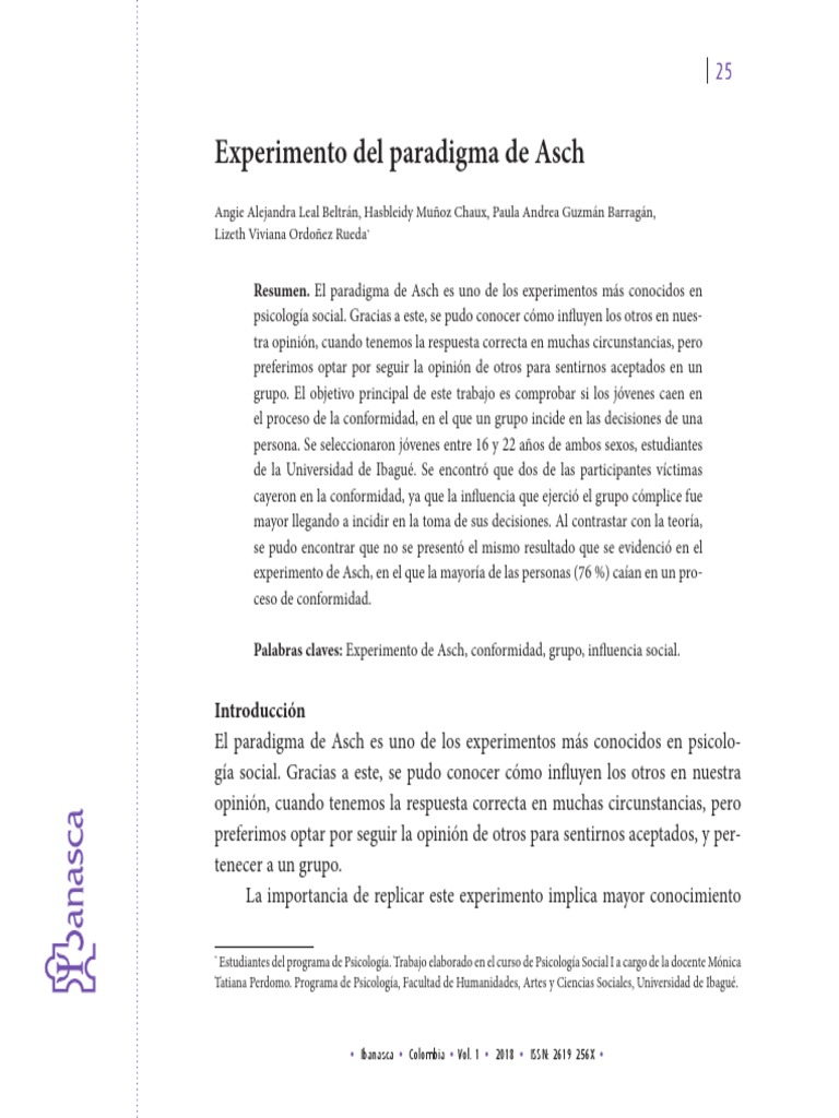 Experimento de Conformidad de Asch-1 | PDF | Experimentar | Conocimiento