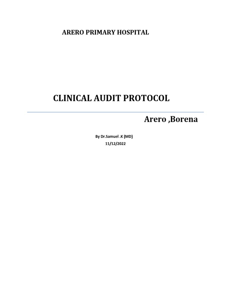 Clinical Audit Protocol | PDF | Audit | Health Care