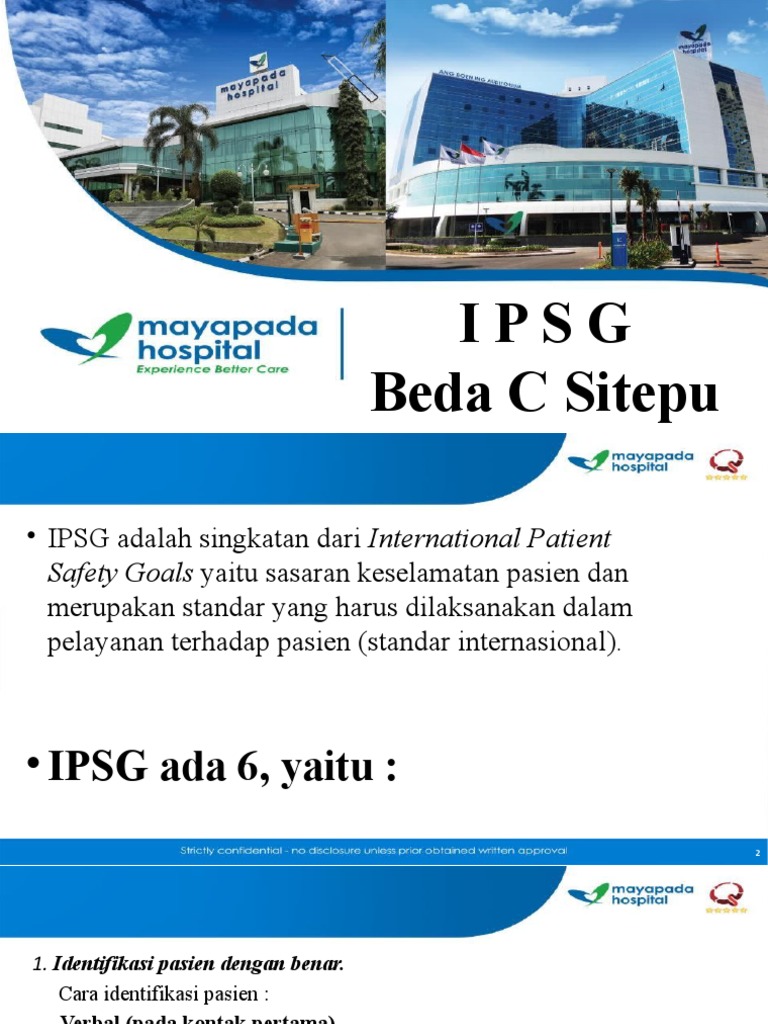 Enam Tujuan Keselamatan Pasien IPSG | PDF