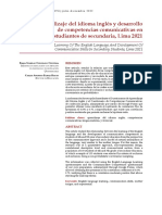 Aprendizaje Del Idioma Inglés y Desarrollo de Competencias Comunicativas en Estudiantes de Secundaria, Lima 2021