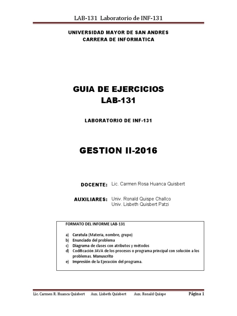 Guia Lab-131 Ii2016 | PDF | Menú (Computación) | Informática