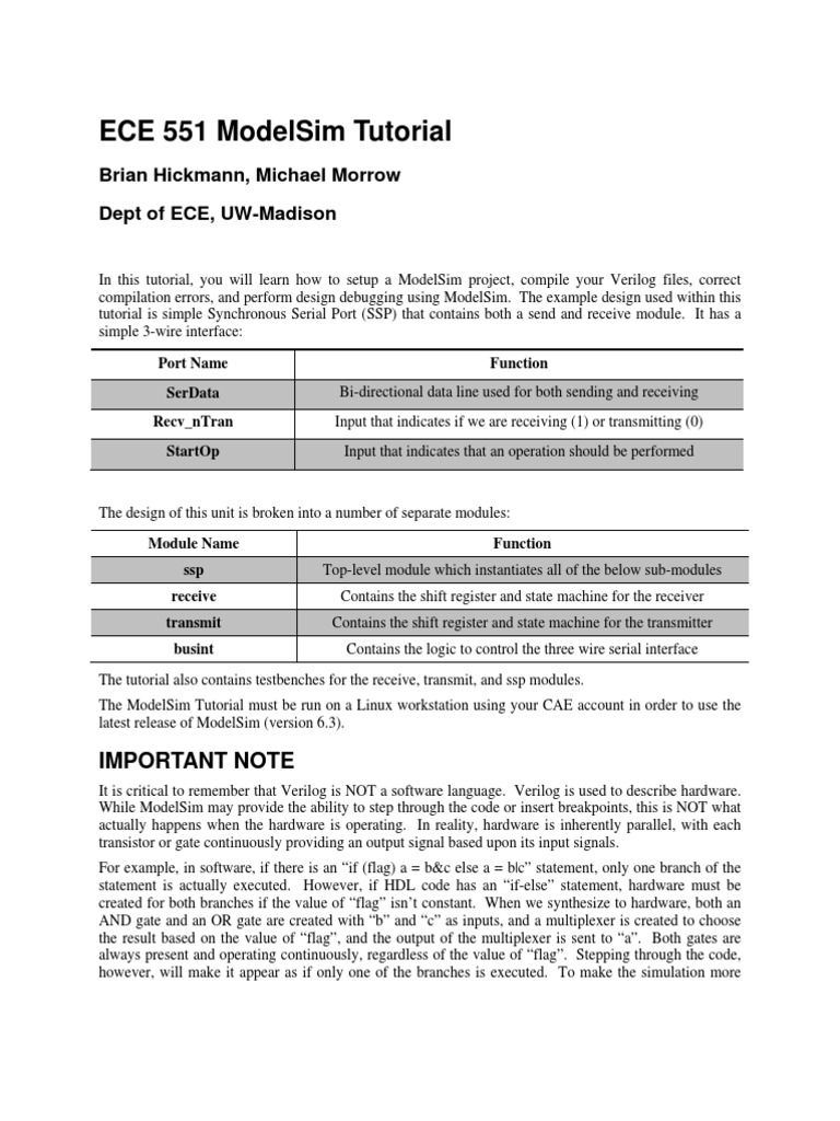 Modelsimtutorial F07 Pdf Command Line Interface Debugging