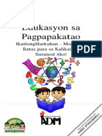 Edukasyon Sa Pagpapakatao: Ikatlongmarkahan - Modyul 4: Batas para Sa Kalikasan: Susunod Ako!