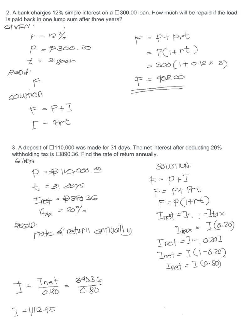 Examle Simple Interest | PDF