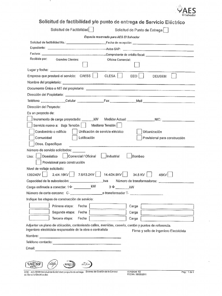 Solicitud de Factib Aes PDF