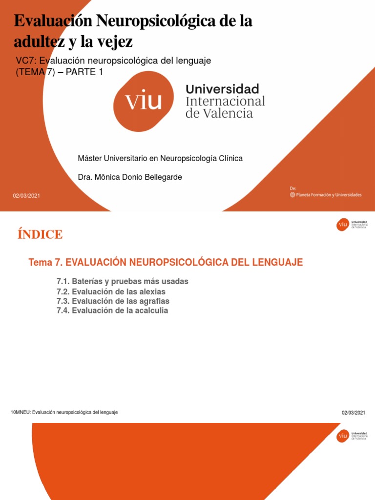 VC7 1 10mneu 10 2020 21 PDF Afasia Neuropsicolog a