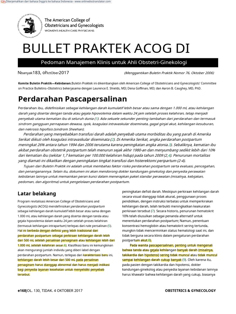 HPP (Acog) | PDF