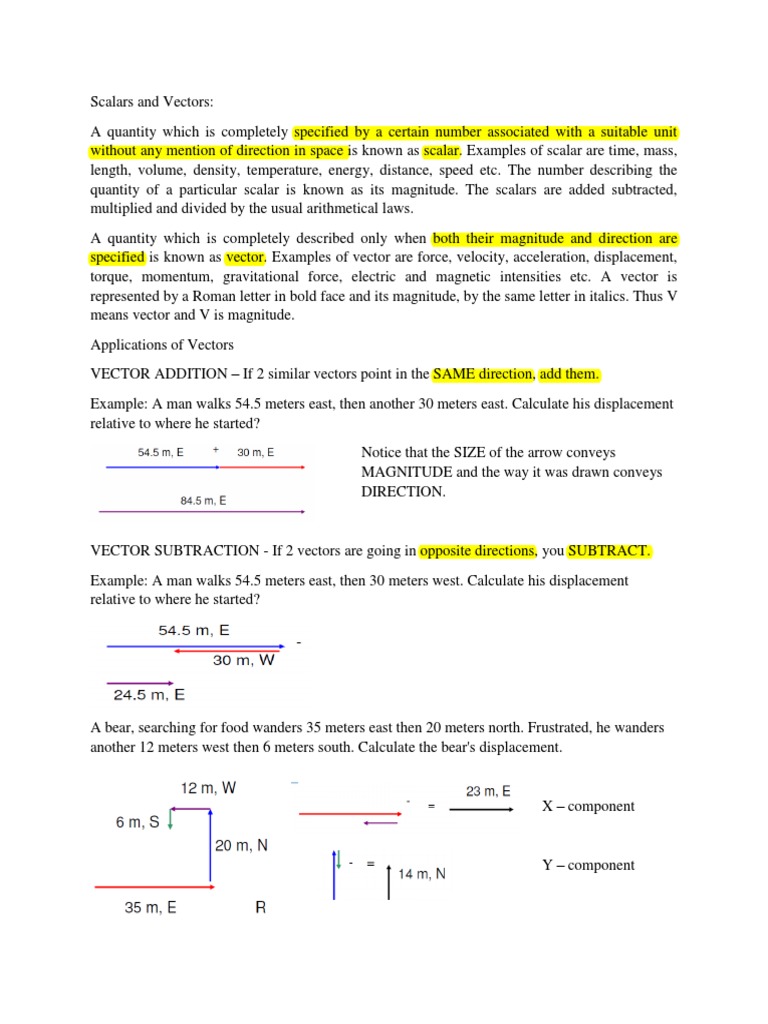 Scalars and Vectors | PDF | Force | Euclidean Vector