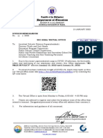 Division Memorandum No. 12, S. 2022