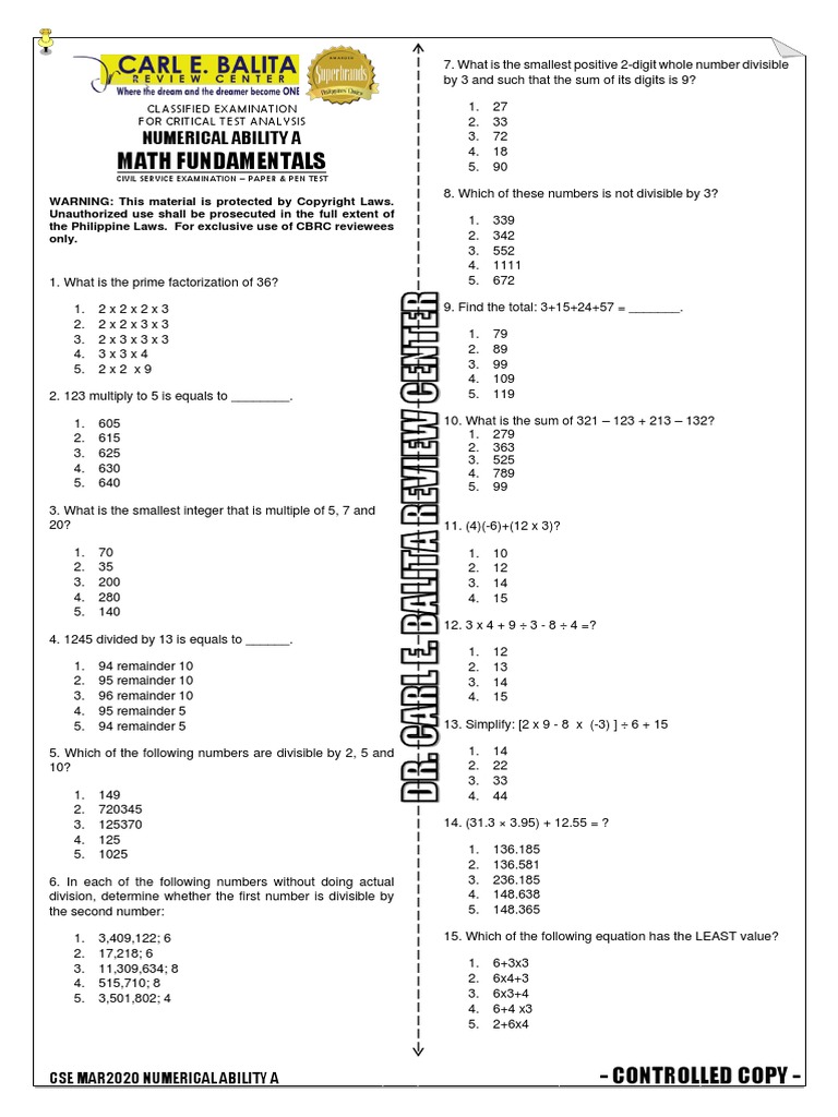 Csemar20 Numerical A KTC | PDF | Numbers | Mathematics