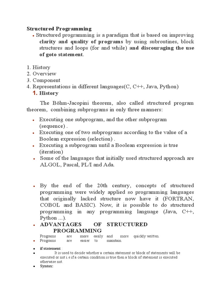 Structured Programming | PDF | Class (Computer Programming) | Object ...