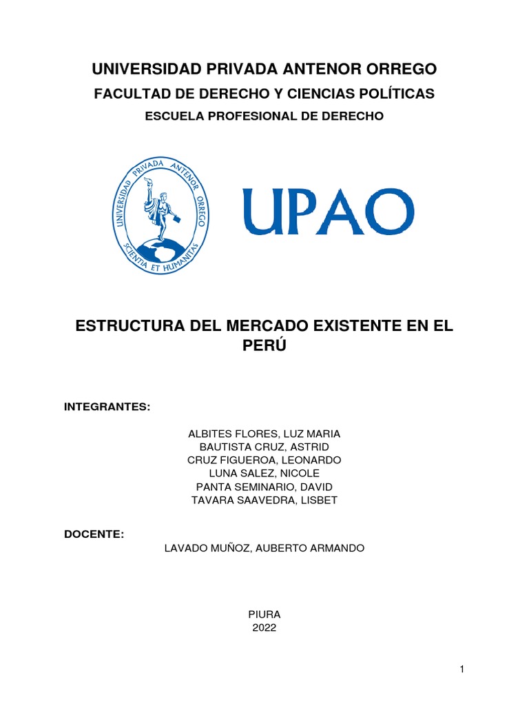 Estructura de Mercado en Perú: Competencia Perfecta | PDF | Mercado ...