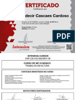 Certificado Do Curso de NR 35 - Claudecir Cascaes Cardoso