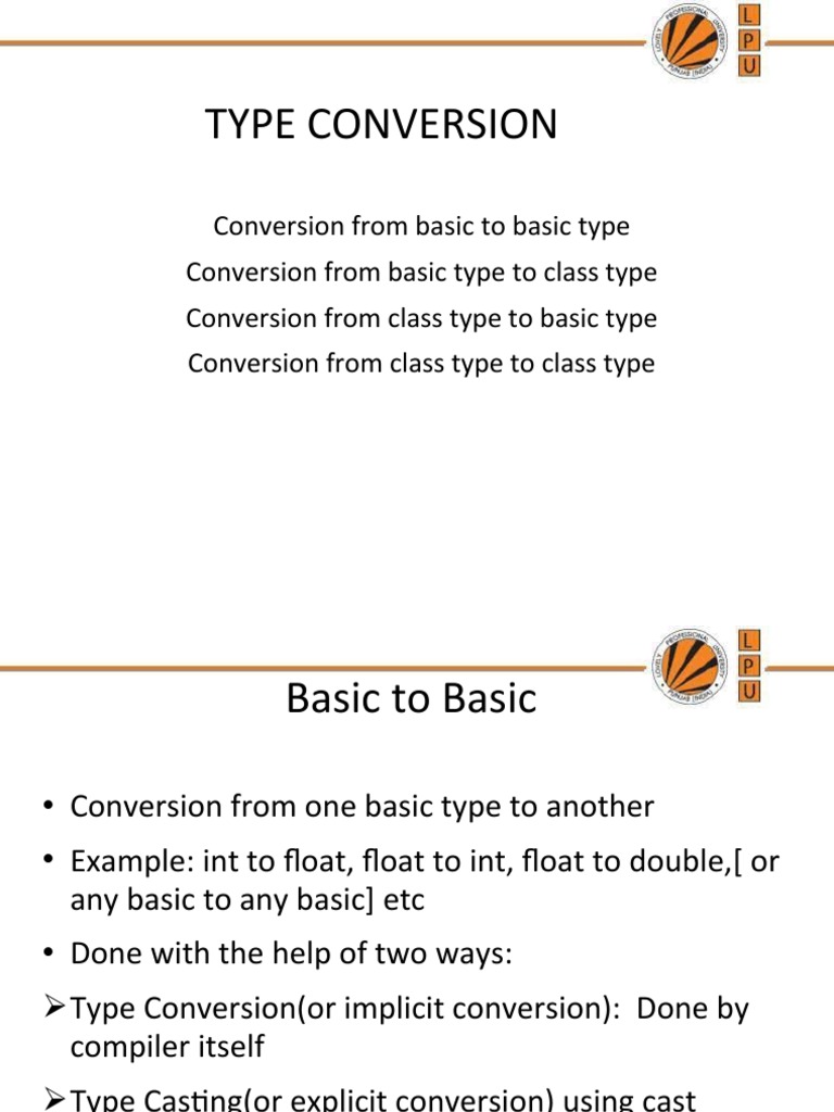 Type Conversion PDF