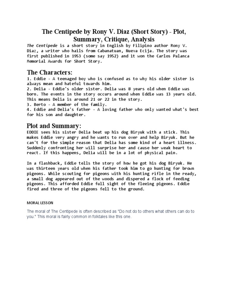 The Centipede by Rony V PDF