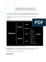 Clasificación de Las Ciencias: Formal y Fáctica: ¿Qué Es La Ciencia?