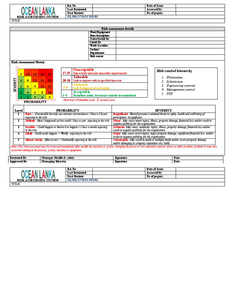 Risk Assessment Framework Overview | PDF | Risk | Risk Assessment