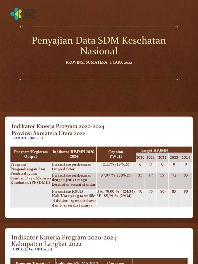 Penyajian Data SDM Kesehatan Langkat Okt 2022 | PDF