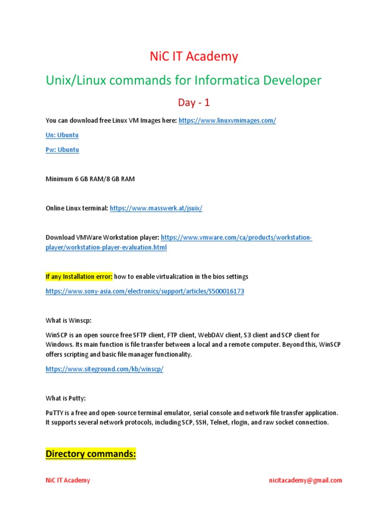 Unix For Informatica Developer Day 1 | PDF | Computer File | Directory ...