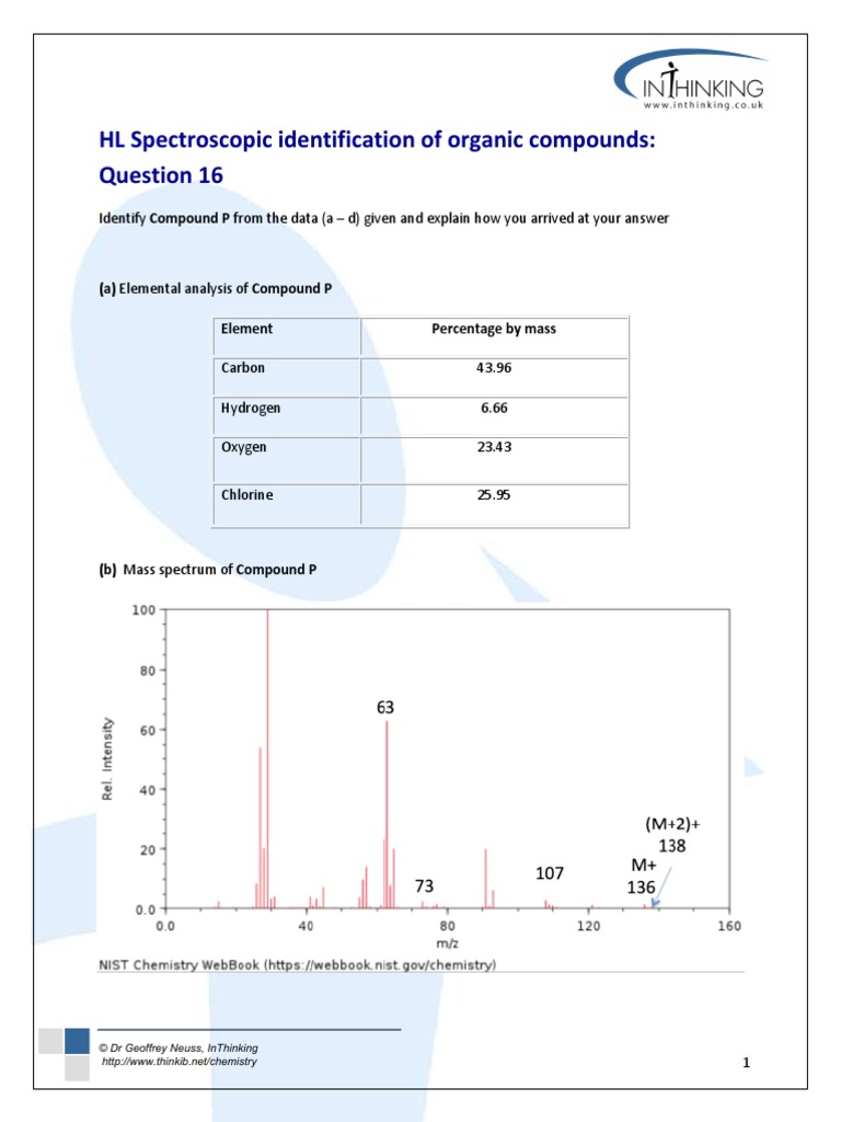 Identify Compound P: Spectroscopic Analysis | PDF