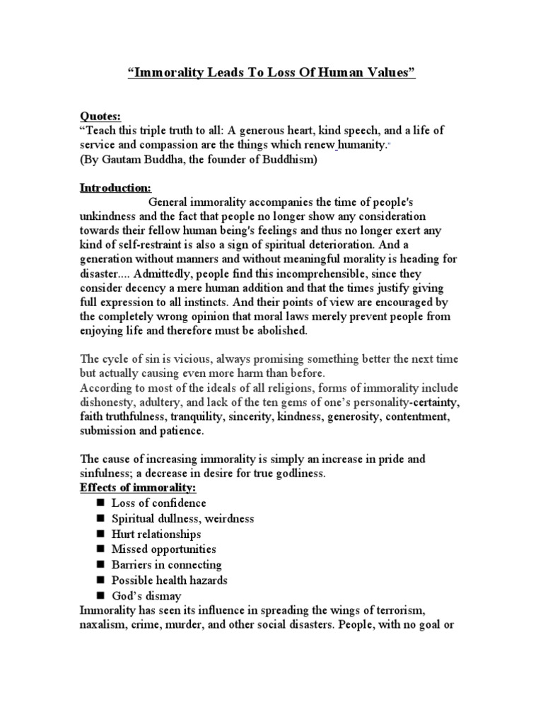 Moral and immoral picture