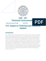 CSN - 391 Technical Communication 5-G: Impact On Technical and Economic Aspects