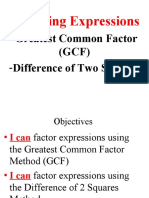 Factoring GCF and Difference of Two Squares