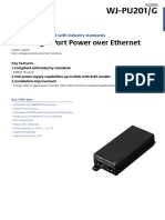 WJ-PU201/G: 60W Single Port Power Over Ethernet