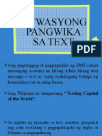 Sitwasyong Pangwika Sa Text at Social Media at Sa Internet