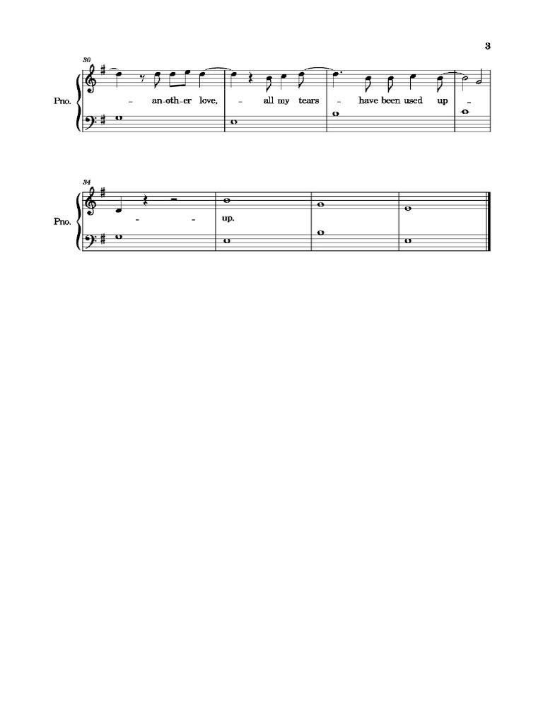 Partition Piano Another Love Page 3 | PDF