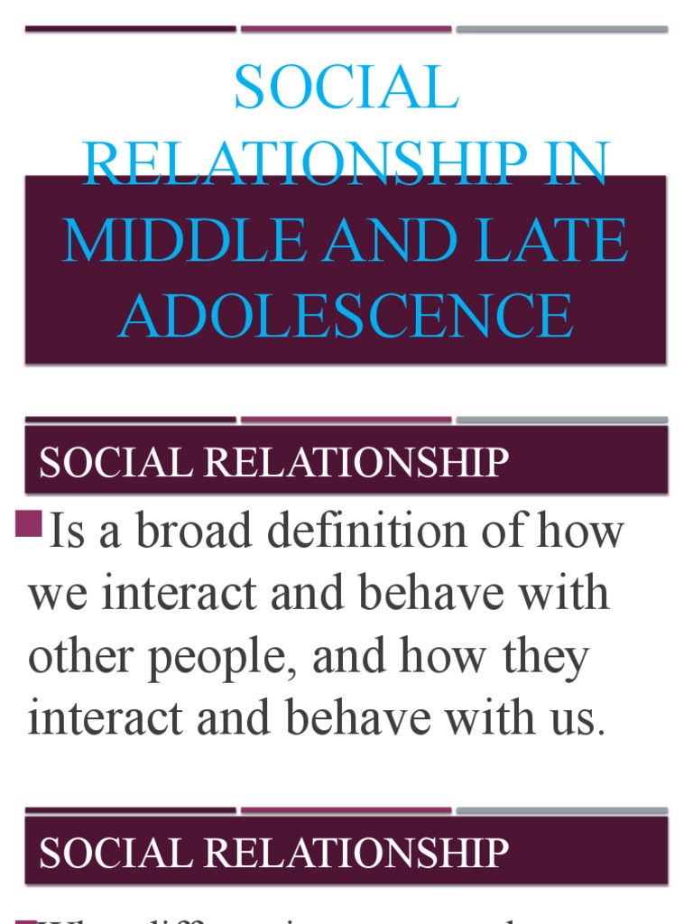Social Relationships in Adolescence | PDF | Attitude (Psychology ...